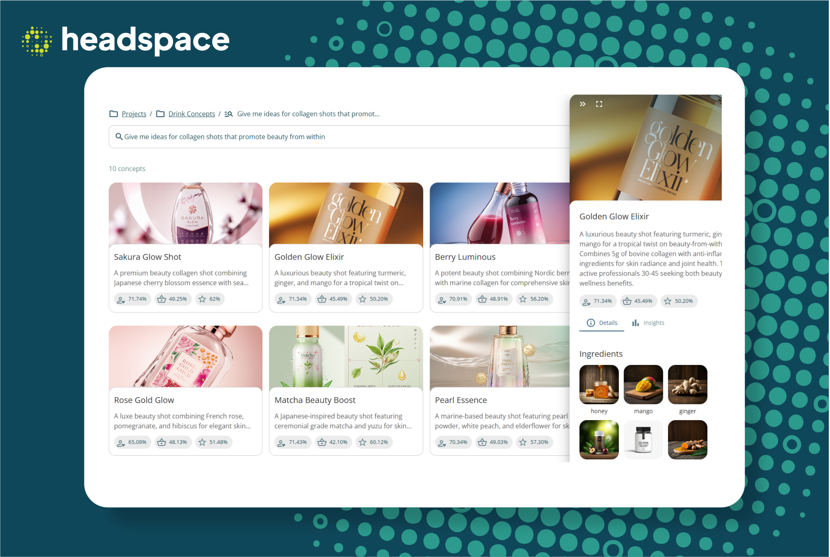 Generate and validate collagen ideas with Headspace